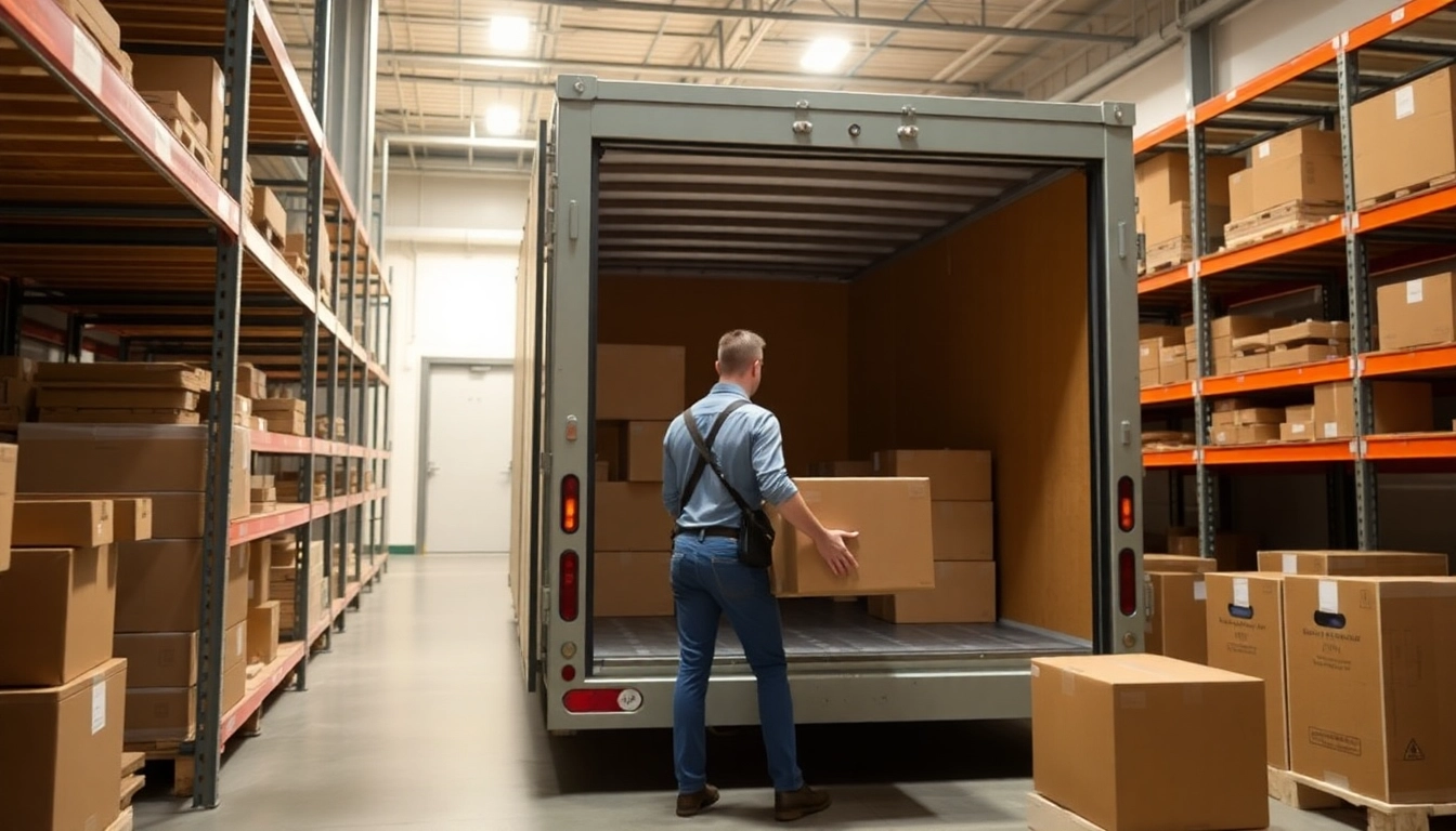 Calgary storage services showcased by professional movers organizing and securing belongings in a modern storage facility, emphasizing safety and reliability.