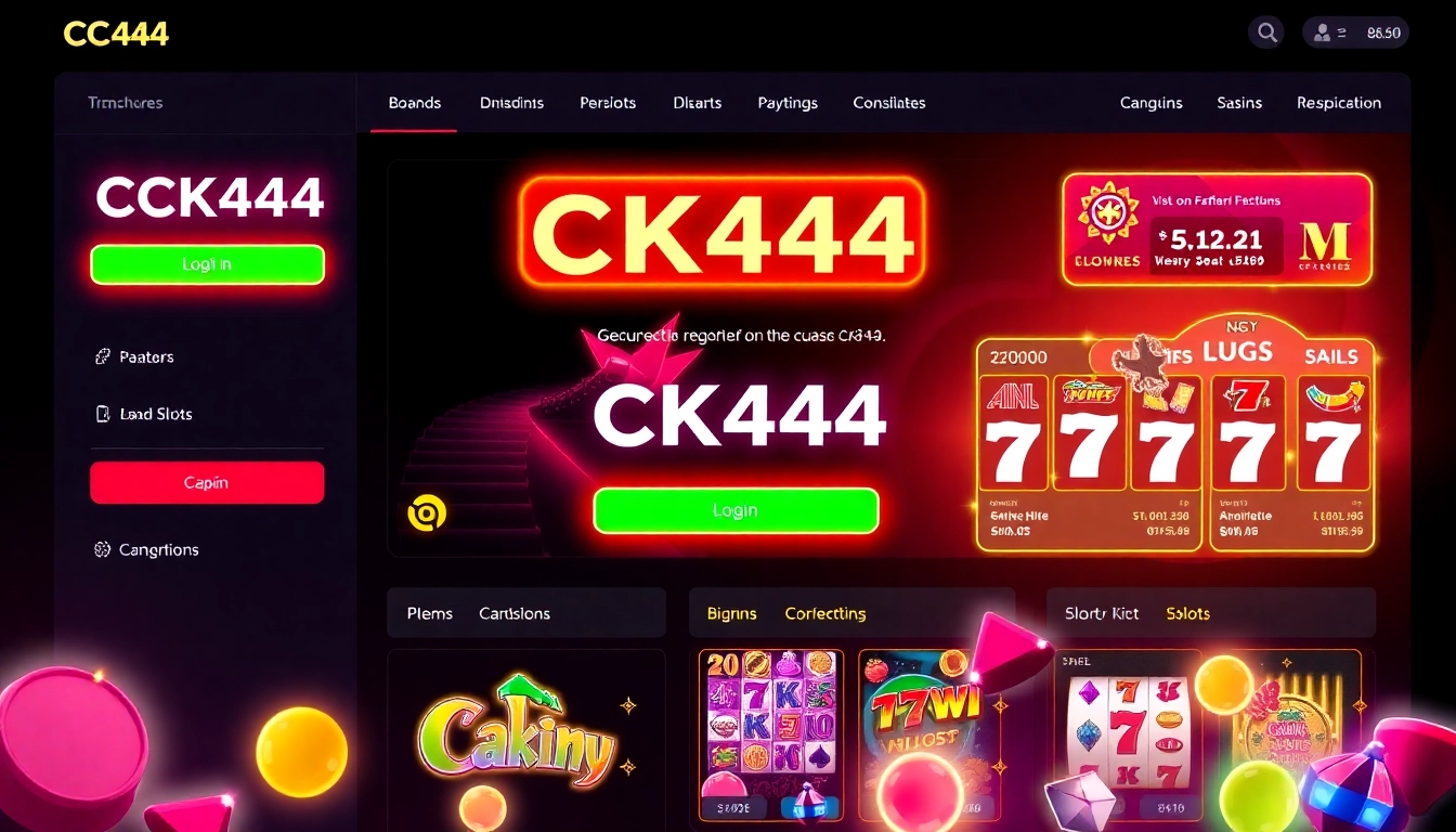 Get seamless ck444 login experience on a sleek, user-friendly gaming platform with vibrant visuals and quick access features.