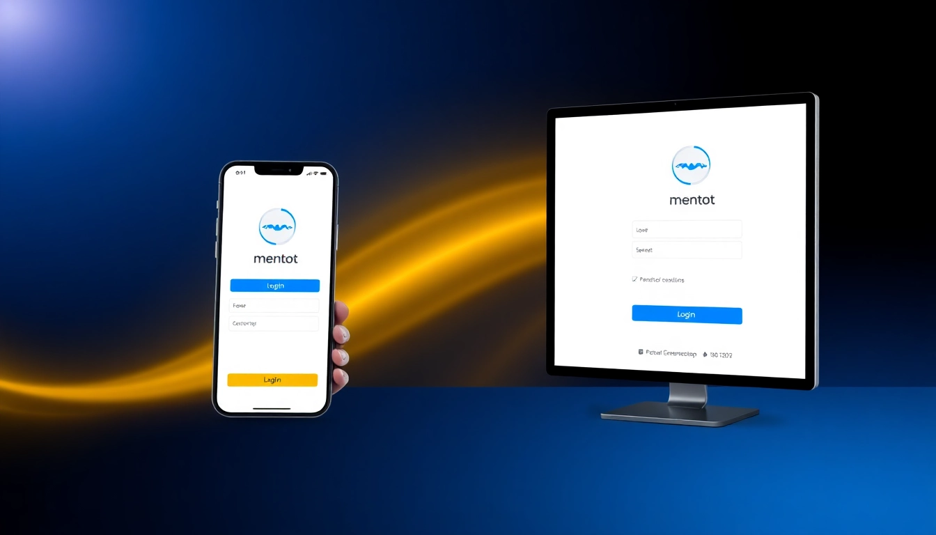Secure mentot login interface with user-friendly design for easy access and fast transactions on desktop and mobile devices.