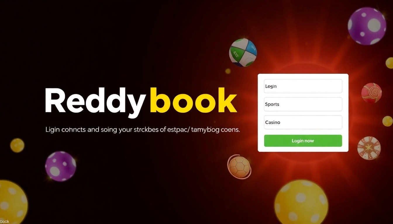 Reddybook Login screen showcasing quick access to sports and casino betting features for seamless user entry.