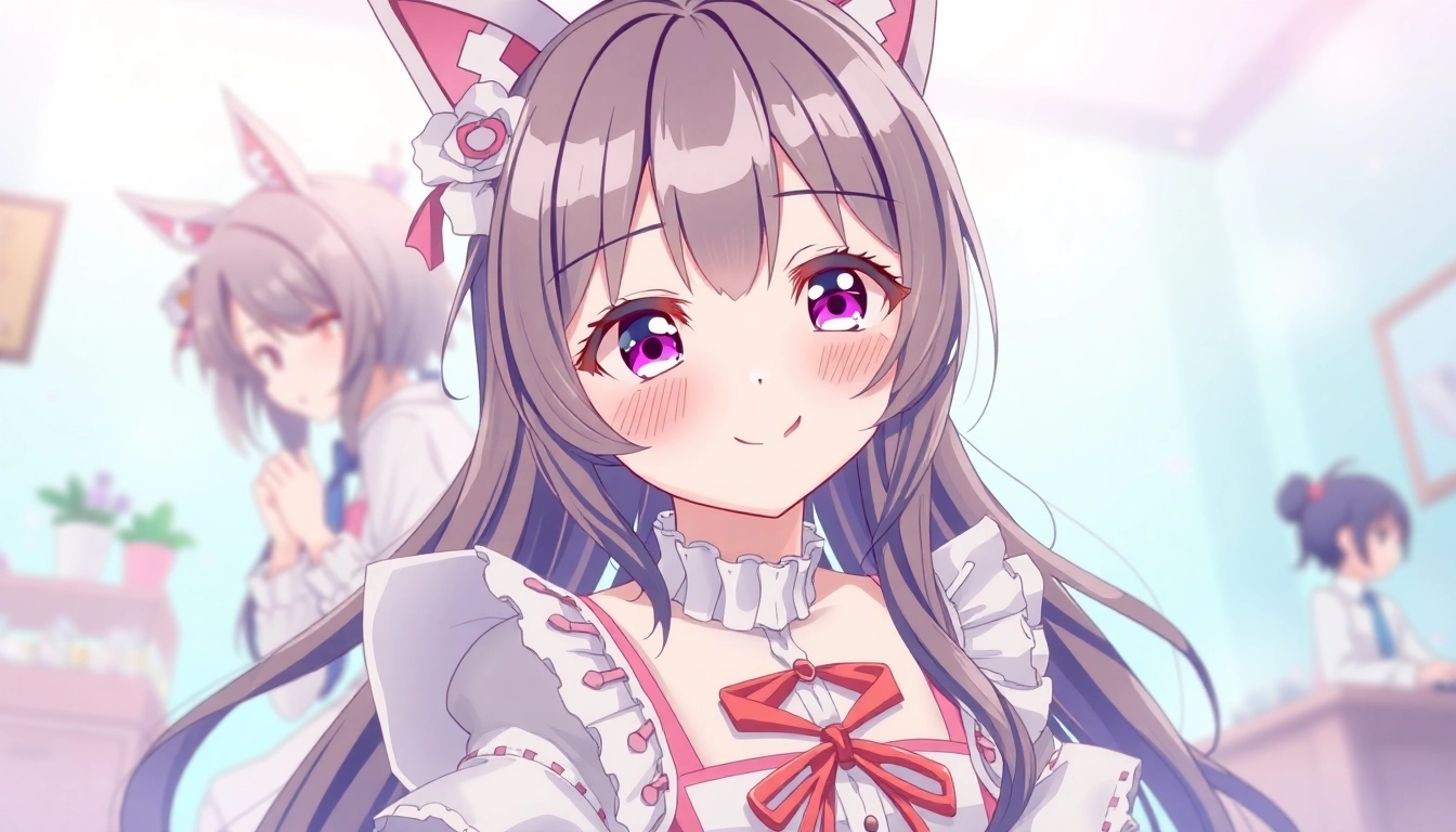 AI hentai generator creating a customizable anime character in a vibrant art style with detailed clothing and expressive pose, high-quality visuals for engaging fantasy scenes.