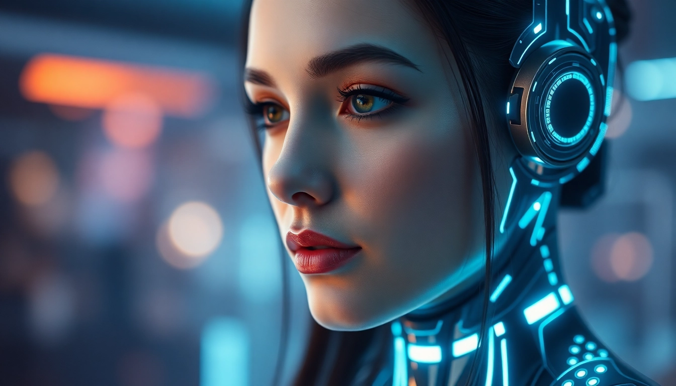 AI girlfriend engaging in unfiltered NSFW chat within a modern digital interface, emphasizing realism and emotional depth for screen readers.